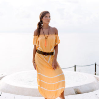 robe hippie chic Melinda jaune moutarde