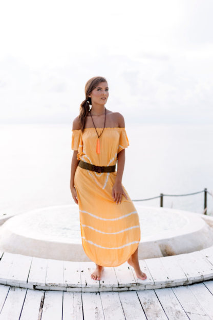 robe hippie chic Melinda jaune moutarde