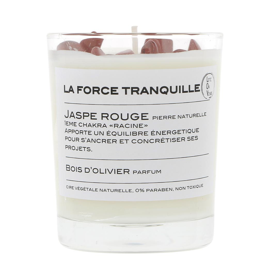 LA FORCE TRANQUILLE , bougie parfumée Pierres de vie – Jaspe Rouge