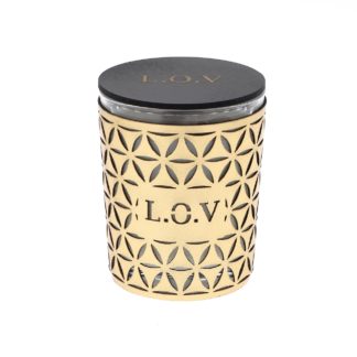 bougie parfumée LOV avec pierres semi-précieuses