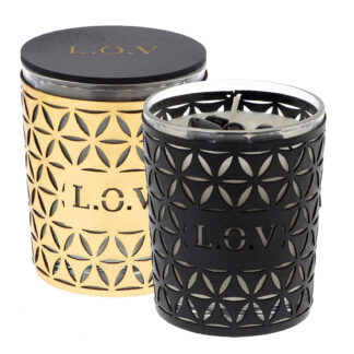 bougie parfumée LOV avec pierres semi-précieuses